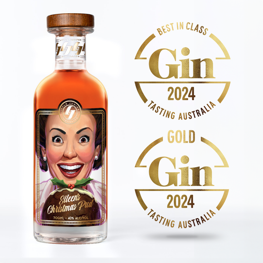 Gin cocktails, Adelaide gin distillery Little Juniper Christmas Gin. Eileen's Christmas Pud Christmas Gin. Christmas pudding gin, distilled in Adelaide. South Australian distillery Little Juniper Distilling. Australia's Best Barrel aged gin, Barrel-aged Gin, best gin in class, Tasting Australia Awards, Gold Medal Gin