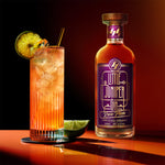 Little Juniper Dark Plum Soda using Long Rays Dark Soda and fresh lime. A great gin and tonic alternative.